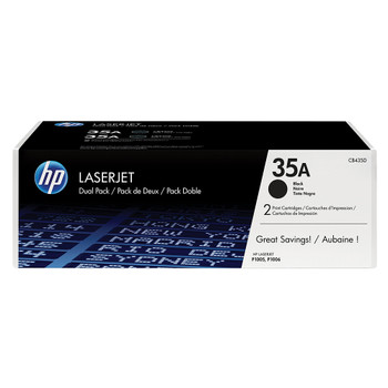 HP 35A (CB435AD) 2-Pack Black Toner Cartridges for LaserJet P1005/P1006 Genuine