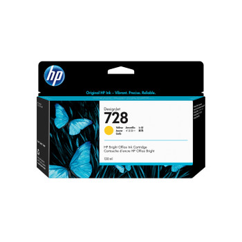 HP 728 130-ml Yellow Ink Cartridge for DesignJet T730/T830