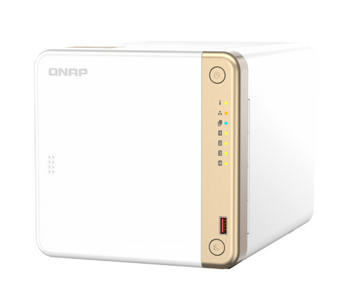 QNAP TS-462-4G, 4-Bay desktop NAS,Intel Celeron N4505 dual-core, 4 GB DDR4 onboard not expandable, 4 x 3.5"/2.5" SATA 6Gb/s drive bays, 2 x M.2 2280 PCIe, 2 Yrs