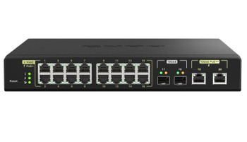 QNAP QSW-M2116P-2T2S, 16 ports 2.5GbE RJ45 with PoE 802.3at(30W), 2 ports 10GbE SFP+, 2 ports 10GbE RJ45 with PoE 802.3bt(90W), web managed switch, 2 Years WTY
