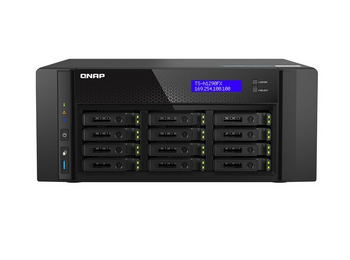 QNAP TS-h1290FX-7232P-64G, 12-Bay U.2 NVMe PCIe Gen4 x4 all-flash desktop NAS, AMD EPYC 7232P, 12 x 2.5" U.2 NVMe / SATA SSD bays, 64GB RDIMM RAM, 5 Yrs WTY