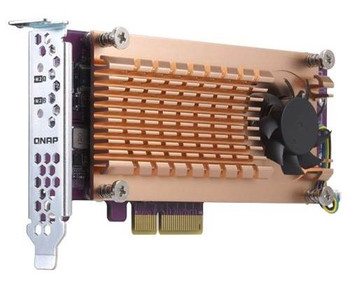 QNAP -Dual M.2 22110/2280 PCIe SSD expansion card (PCIe Gen2 x4), Low-profile bracket pre-loaded, Low-profile flat and Full-height are bundled
