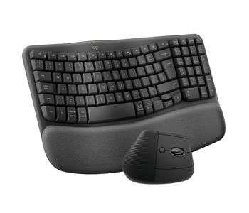 Logitech Wave + Lift Ergonomic Wireless Keyboard & Mouse Combo - Graphite