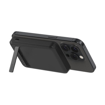 Belkin BoostCharge 5k 15W Qi2 Power Bank Wireless Charger with Cable and Kickstand - Black