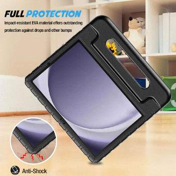USP Samsung Galaxy Tab A9+ (11') Kid Friendly Case Black - Shockproof, Raised Edges, 180° Rotation, Portable & Lightweight, 5 Years Warranty