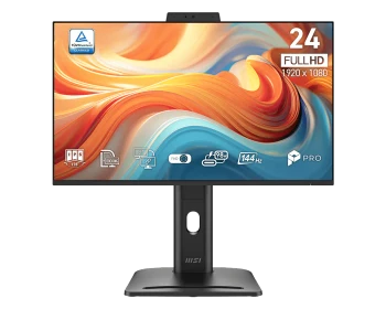 MSI PRO 24" 144Hz FHD IPS Ergonomic Video Conferencing Business Monitor (98W USB-C PD + Hub + Webcam)