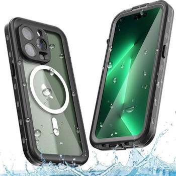 USP Apple iPhone 14  (6.1') WaterProof Case Black - IP68, Reliable & Durable, 360° Rotation, DustProof, SnowProof, 5 Years Warranty