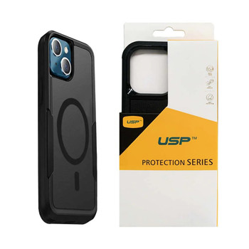 USP Apple iPhone 16 (6.1') Armor Light Case with MagSafe Black - Built-in magnets, Drop Protection, Raised Edges, 5 Years Warranty