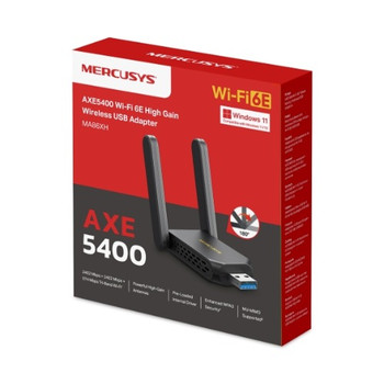 (E)Mercusys AXE5400 Wi-Fi 6E High-Gain Wireless USB Adapter (MA86XH)