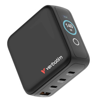 Verbatim 140W 4-Port Mini GaN USB-C/A Smart Display Charger