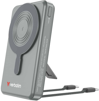 Verbatim Power Bank Magnetic Wireless 10.000 mAh C+C Display - Grey