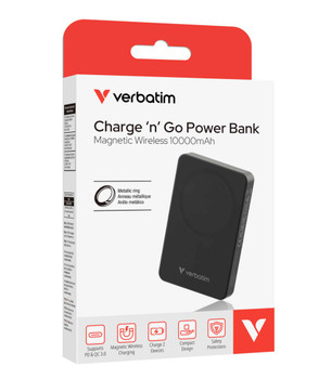 Verbatim Power Bank Magnetic Wireless 10,000mAh Essential - Black