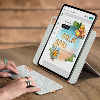Logitech Flip Folio for iPad Pro 13-inch (M4/M5) & iPad Air 13-inch (M2/M3/M4) - Off White