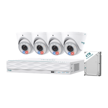 TP-Link Omada T8S4 8MP Turret PoE Security Camera Kit (4 Cameras + 4TB HDD)