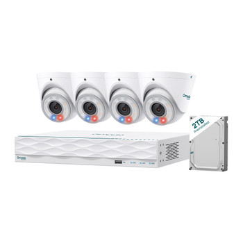 TP-Link Omada T8S4 8MP Turret PoE Security Camera Kit (4 Cameras + 2TB HDD)