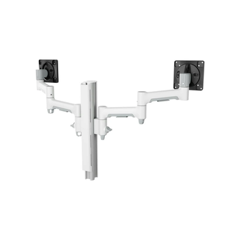Atdec Dual Monitor Mount with Swing Arms - F-Clamp - White