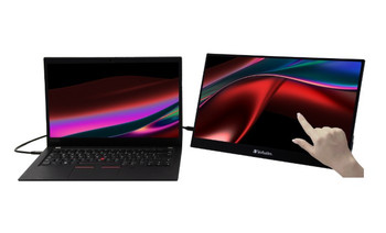 Verbatim 17.3' USB-C Portable 10 Point Touch, Full HD 1080p, HDMI, IPS Portable,  Business, Sleeve, Ultra Portable Black Aluminium, Win & IOS Monitor