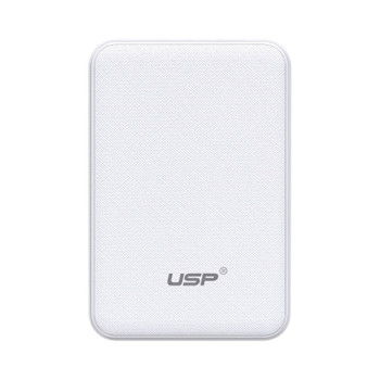 USP 5K mAh Mini Power Bank - White, 1x USB-C, 1x USB-A, Built-in NTC Battery Protection, 5 Years Warranty