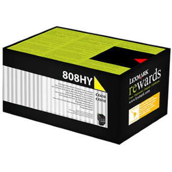 Lexmark 808HYE Yellow High Yield CORPORATE Toner Cartridge, 3K,  CX410/CX510