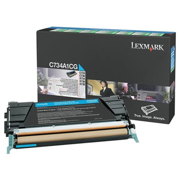 Lexmark C734A1CG Cyan Toner Cartridge 6K for C734, C736, X734, X736, X738 (C734A1CG)