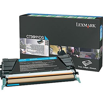 Lexmark C736H1CG Cyan Toner PREBATE Yield 10,000 Pages for C736