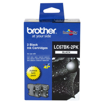 BROTHER LC67 BLACK TWIN INK 2X 450 PAGE YIELD FOR 5890, 6490, 6690 & 6891