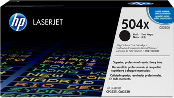 HP 504X High Yield Black LaserJet Toner Cartridge (CE250X)