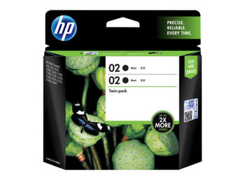 HP 02 Black Ink Cartridge Twin Pack