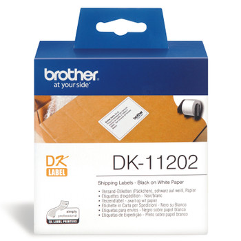 Brother DK-11202 White Shipping/ Name Badge Label - 62mm x 100mm, 300 labels per roll