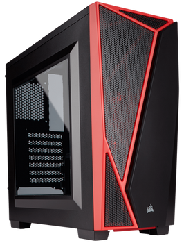 CORSAIR Carbide SPEC-04 Mid-Tower Gaming Case, Black & Red (included 120mm red LED fan)