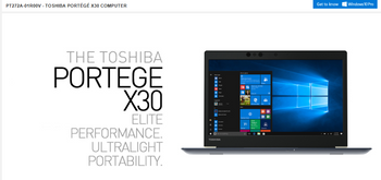 Portege X30-D, Intel Core i5-7200U (2.5-3.1GHz), W10 Pro RS1 (64-Bit), 13.3" FHD  w/Touch Screen (1920 x 1