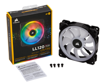 Corsair LL Series, LL120 RGB, 120mm Dual Light Loop RGB LED PWM Fan, Single Pack