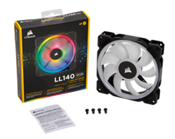 Corsair LL Series, LL140 RGB, 140mm Dual Light Loop RGB LED PWM Fan, Single Pack