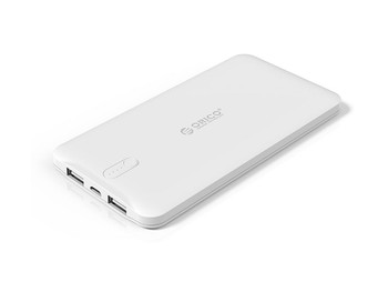 ORICO 5000mAh Scharge Polymer Power Bank White(LD50), ABS, Micro USB 5V2A, USB-A 5V2.4A, power life indicator