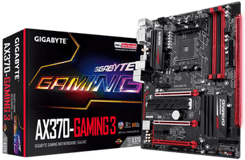 GIGABYTE AX370 GAMING 3, AMD X370, 4 x DDR4 DIMM, 1 x DVI-D, 1 x HDMI, 6 x USB3.1, 1 x USB2.0, 1 x RJ-45, 5 x AJ, ATX, support AM4 socket