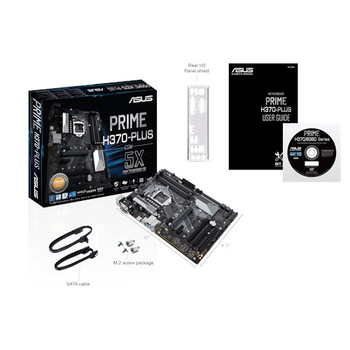 ASUS PRIME-H370-PLUS-CSM, LGA-1151 ATX motherboard with LED lighting, DDR4 2666MHz, dual M.2, Intel Optane memory ready, HDMI, SATA 6Gbps and USB 3.1 Gen 2