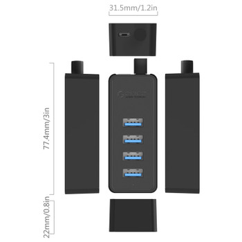 ORICO USB3.0 Desktop HUB (W5P-U3), ABS, Type-A/Micro USB, 100cm, CE / FCC/ RoHS