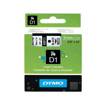 DYMO TAPE D1 9MM X 7M BLACK ON WHITE