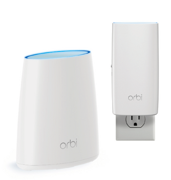 NETGEAR ORBI Whole Home AC2200 Tri-band WiFi System (WiFi Router & Wall Plug Satellite)