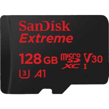 SanDisk Extreme microSDXC,V30,U3,C10,A2,UHS-I,160MB/sR,90MB/sW,4x6,SDadaptor,Lifetime Limited