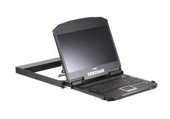 Aten 18.5" Short Depth HDMI Single Rail LCD Console, with full HD LCD screen, can be mounted up to a depth of 47cm to 75cm