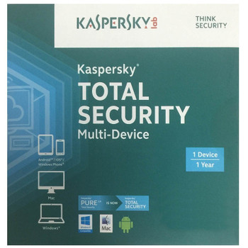 Kaspersky Total Security - Multi-Device Australia and New Zealand Edition. 1-Device 1 year Base Card