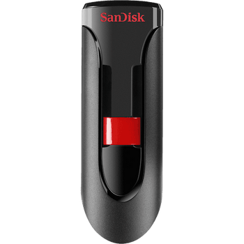 SanDisk Cruzer Glide 3.0 USB Flash Drive, CZ600 32GB, USB3.0, Black with red slider, retractable design, 5Y