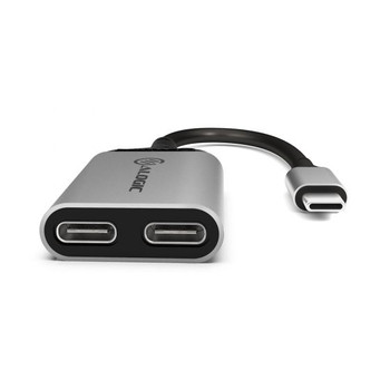 ALOGIC USB-C to USB-C Audio and USB-C Charging Adapter Space Grey with 100W (20V/5A) Power Delivery Data and Audio