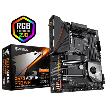 AMD, X570, AORUS PRO WIFI, AM4, 4xDDR4, 1xHDMI, 1xType-C, 1xRJ45, 5xPCI-E, 802.11ac, ATX, 2xM.2, 6xSATA, 3 Years Warranty