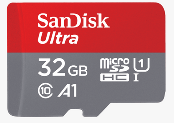 SanDisk Ultra microSDHC, SQUAR 32GB, U1, C10, A1, UHS-1, 98MB/s R, 4x6, 10Y