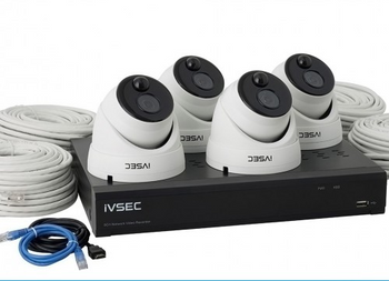 IVSEC KIT 4 X 5MP NC110XA IP CAMERAS + NR308XA POE NVR 4K, 2TB HDD, 4 CAT5E CABLES (18M)