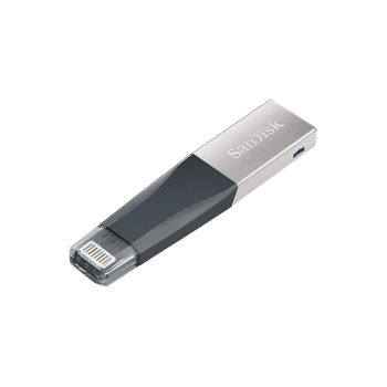 SanDisk iXpand mini flash drive,  SDIX40N 64GB, Grey, iOS, USB 3.0, 2Y