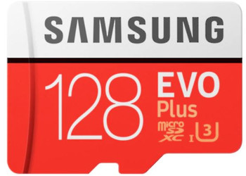 Micro SDXC 128GB EVO Plus /w Adapter UHS-1 SDR104, Class 10, Grade 1 (U3), Up to 100MB/s read, 60MB/s Write, 10 Years Limited Warranty