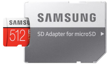 Micro SDXC 512GB EVO Plus /w Adapter UHS-1 SDR104, Class 10, Grade 1 (U3), Up to 100MB/s read, 90MB/s Write, 10 Years Limited Warranty